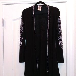 Vocal Black Embellished Cardigan
